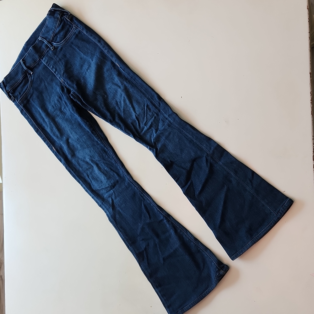 True Religion flare boot leg denim jeans stretch blue retro festival extra small